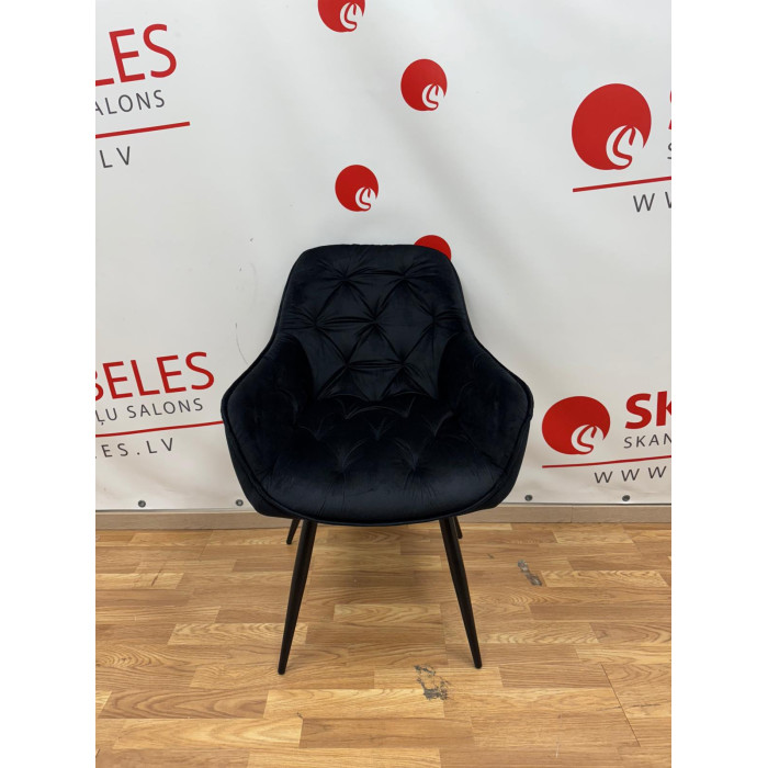 Virtuves krēsls Karsten (Melns velveta)